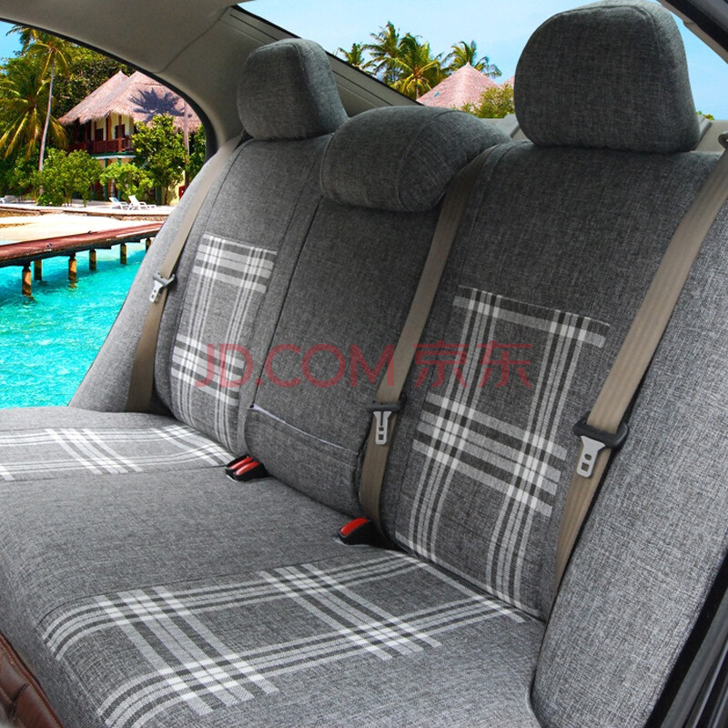 馳欽專車定制汽車座套 都市灰亞麻四季座墊，打造清涼舒適的駕乘空間